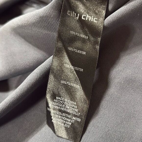 City Chic Tie Detail Dress Collared Smoke Grey XXL New‎ - Picture 15 of 16